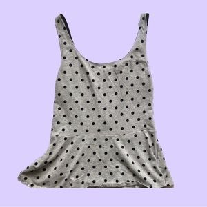EXPRESS Gray & Navy Polka Dot Tank Top